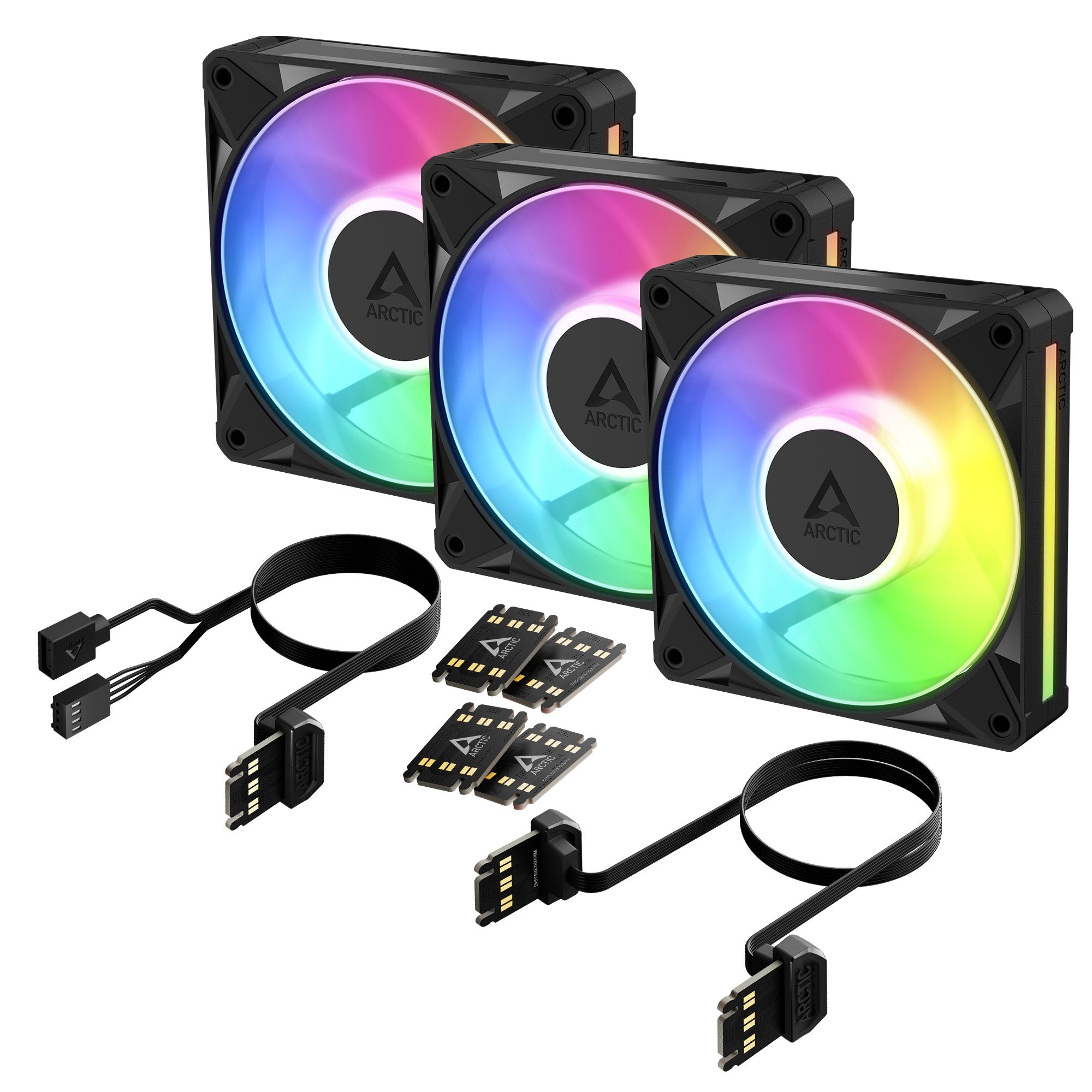 Ventilador Pc Arctic Bionix P12 A-Rgb (Negro Blanco, Pack De 3, 120 Mm) Acfan00337a