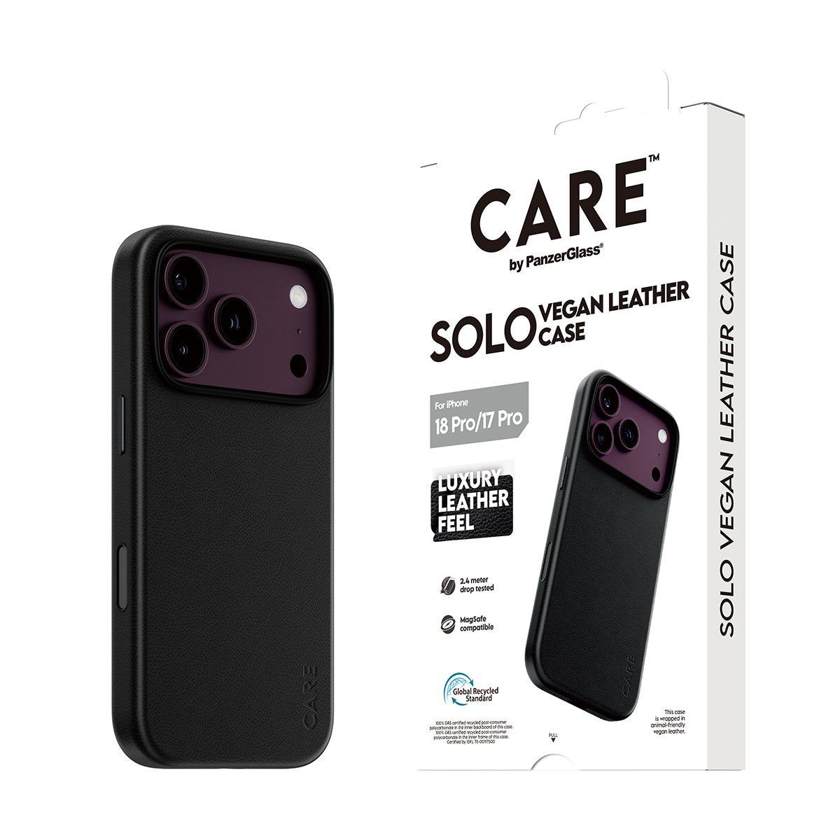 Panzerglass Care Solo Vegan Leather Case Negro W. Magsafe Iphone 18 Pro/ 17 Pro