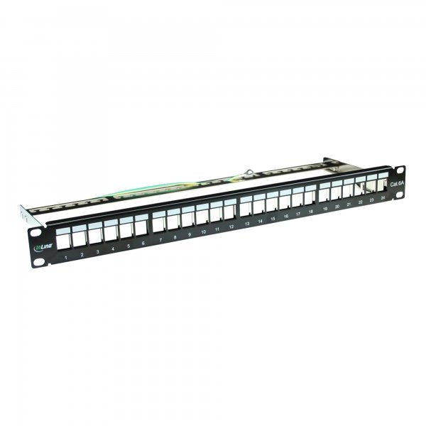 Patch Panel Inline Blank 19" 24 Puertos 1u Negro