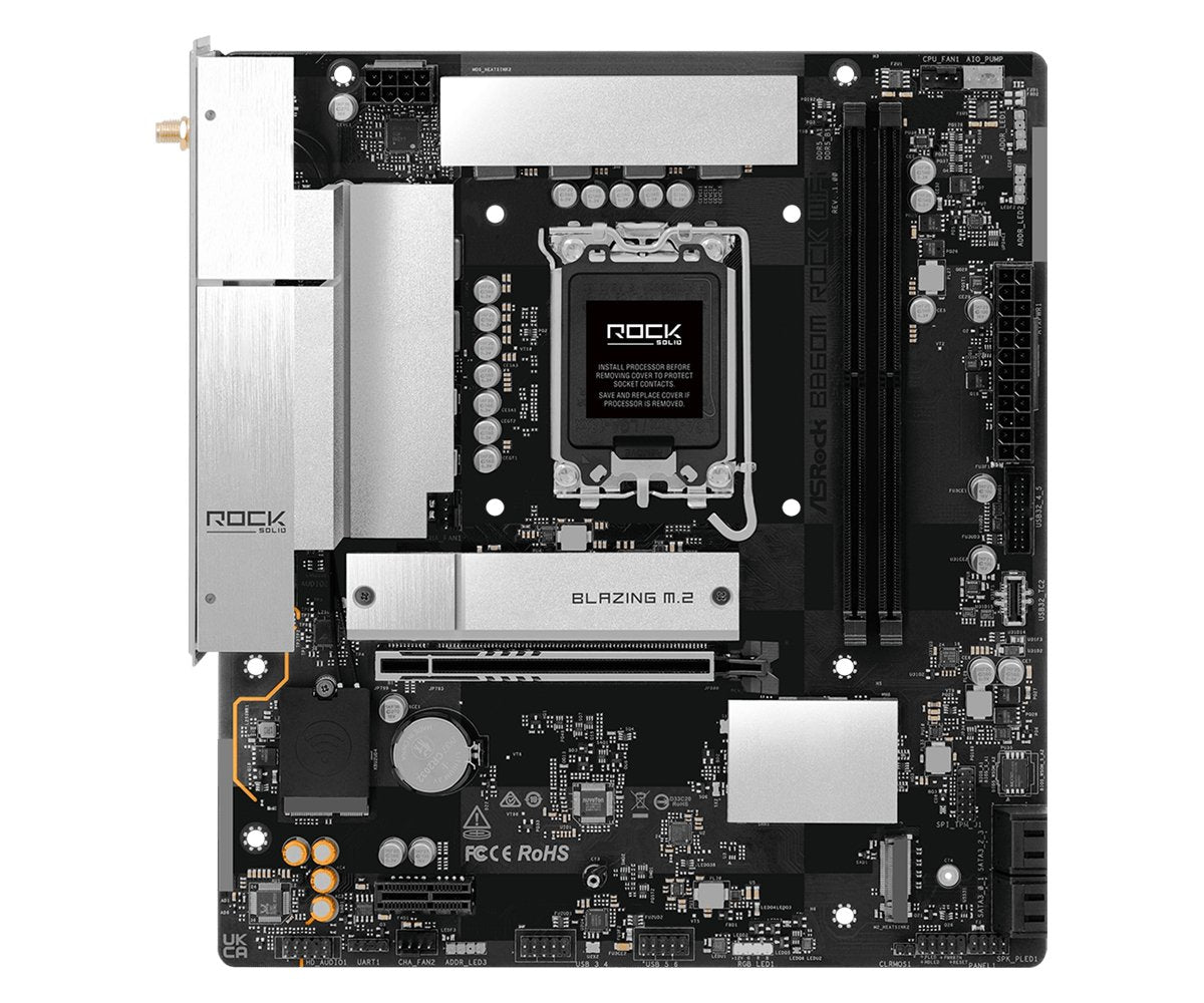Asrock B860m Rock Wifi 1851 Matx Hdmi Dp Ddr5