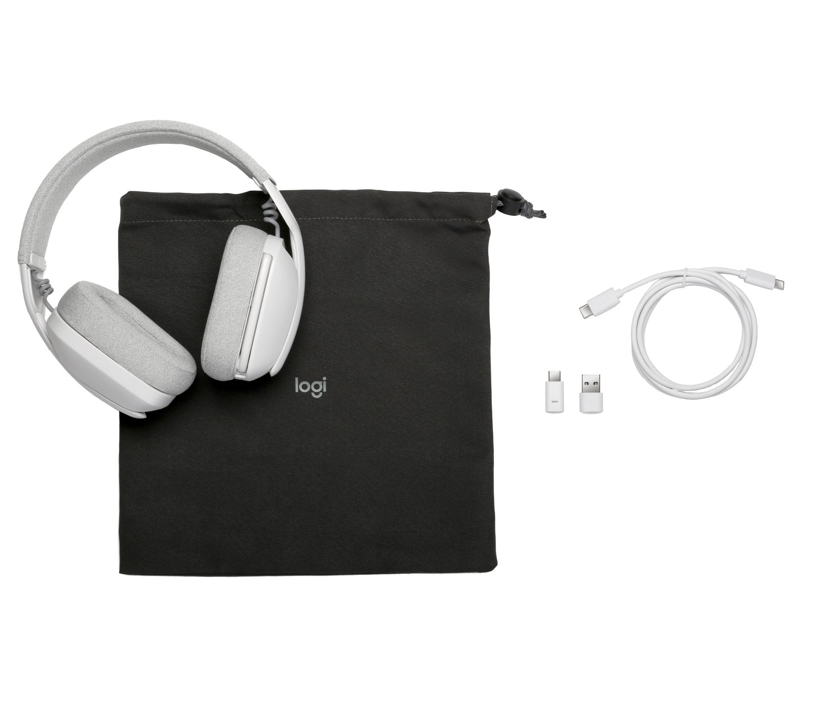 Auricular Logitech Zone Vibe Wireless Bluetooth Inalámbrico Usb-C A Través De Adaptador Bluetooth Blanco Hueso Certificado Para Equipos De Microsoft