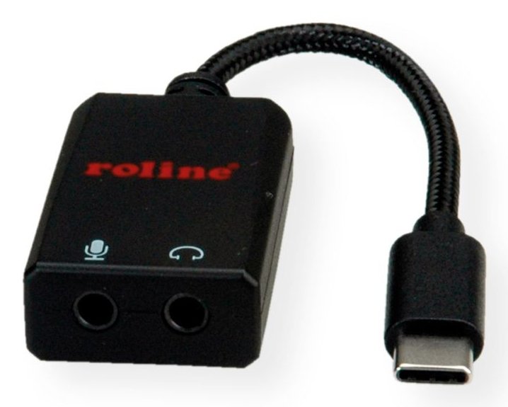 Roline Adapter Usb Typ C - 2x 3,5mm Audio, St Bu, 0,13 M