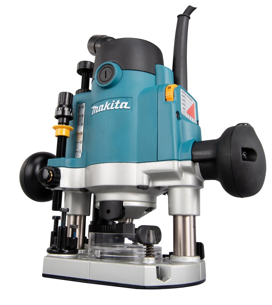 Fresadora Makita Rp1111cjfa Azul/Negro, 1100 W, Tamaño Makpac 3, Incluye Juego De Cortadores De 12 Piezas