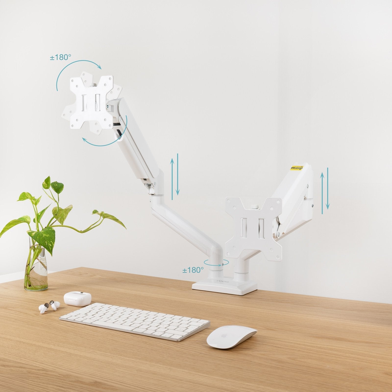 Soporte Mesa Tooq Pant. Gira Incli 2 Brazos 13-34 Blanc