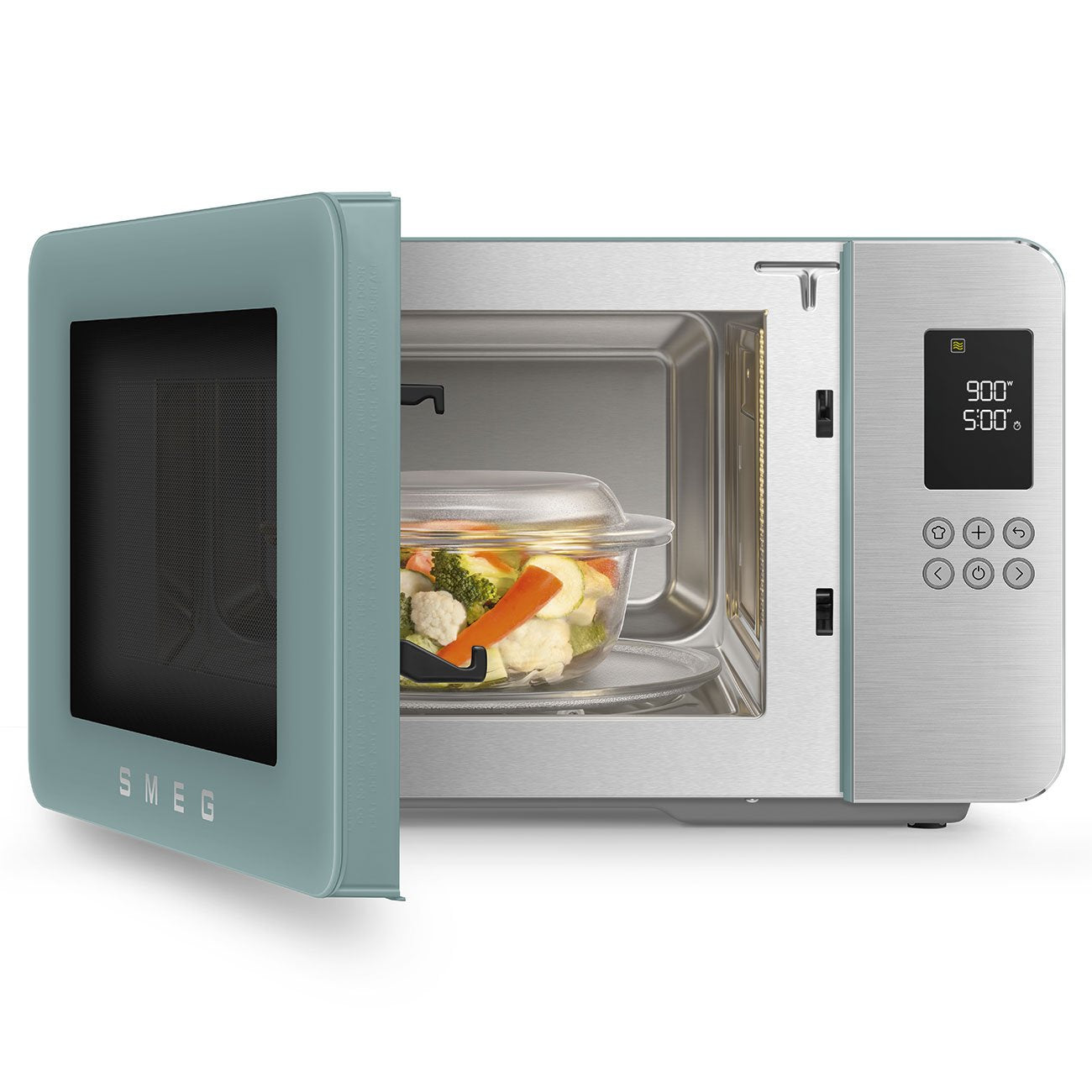 Microondas Smeg Con Grill Moc01egmeu, 4 Funciones, 1900w, Verde Esmeralda Mate