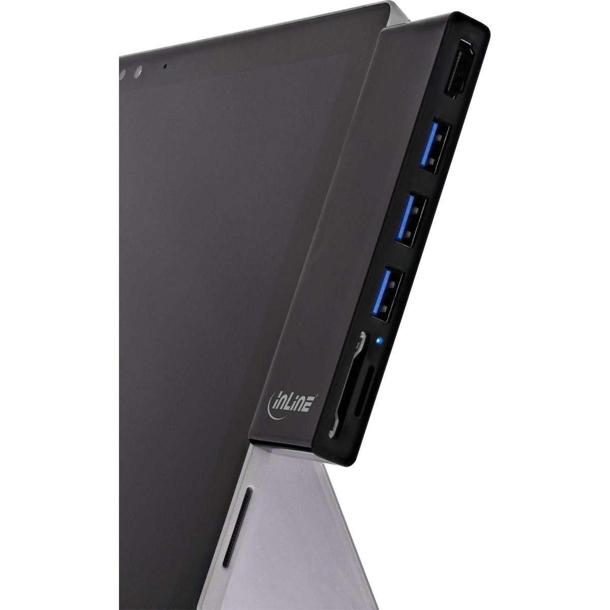 Inline Multihub, Surface Pro 4/5/6, 3 Puertos Usb 3.2 Tipo A Hembra, Hdmi 4k, Lector De Tarjetas, Negro