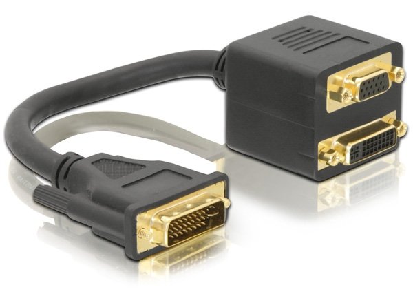 Delock Adaptador Dvi-I Macho A Dvi-I Y Vga Hembra