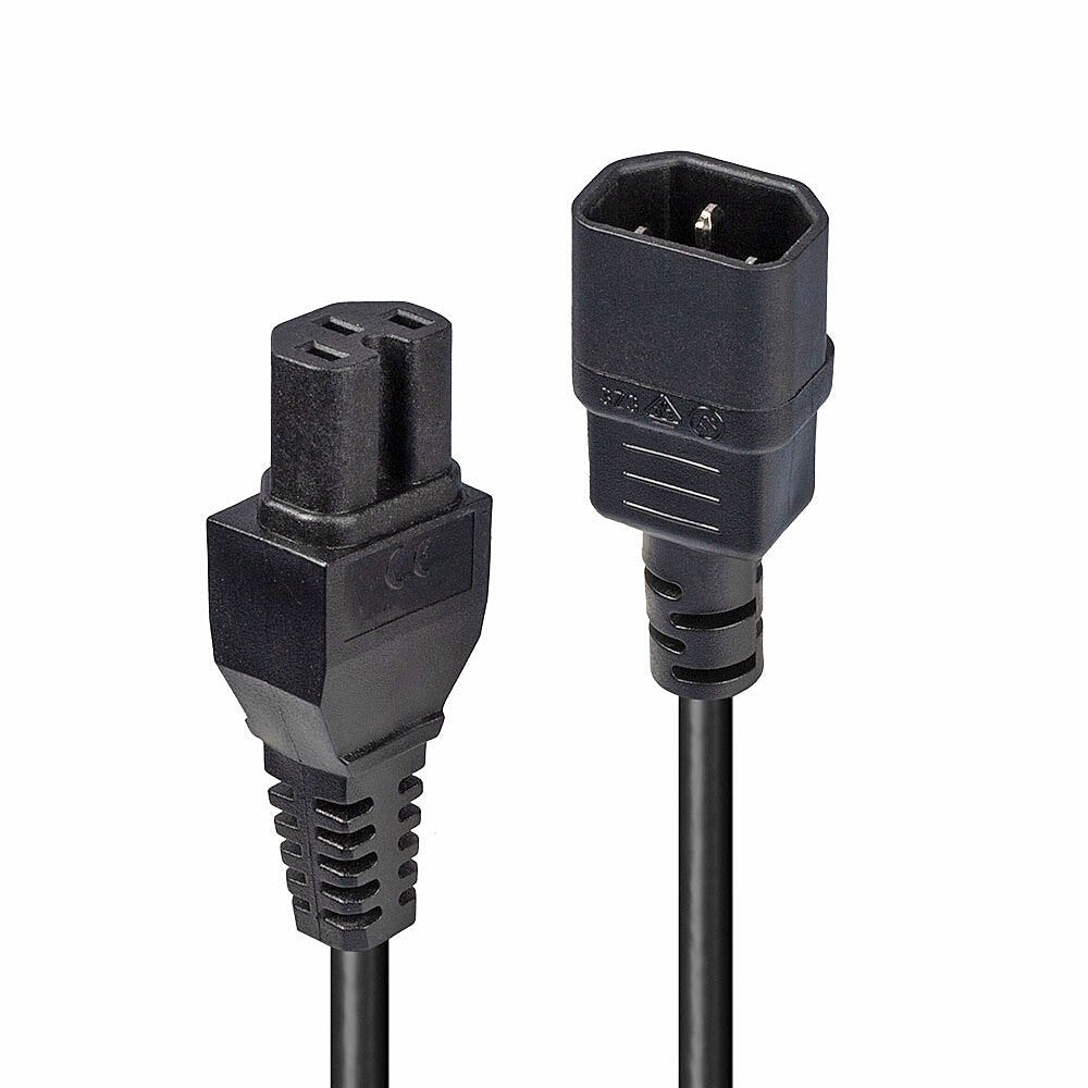 Lindy 30314 Cable De Alimentacion 2m C14 Acoplador C15 Acoplador Negro