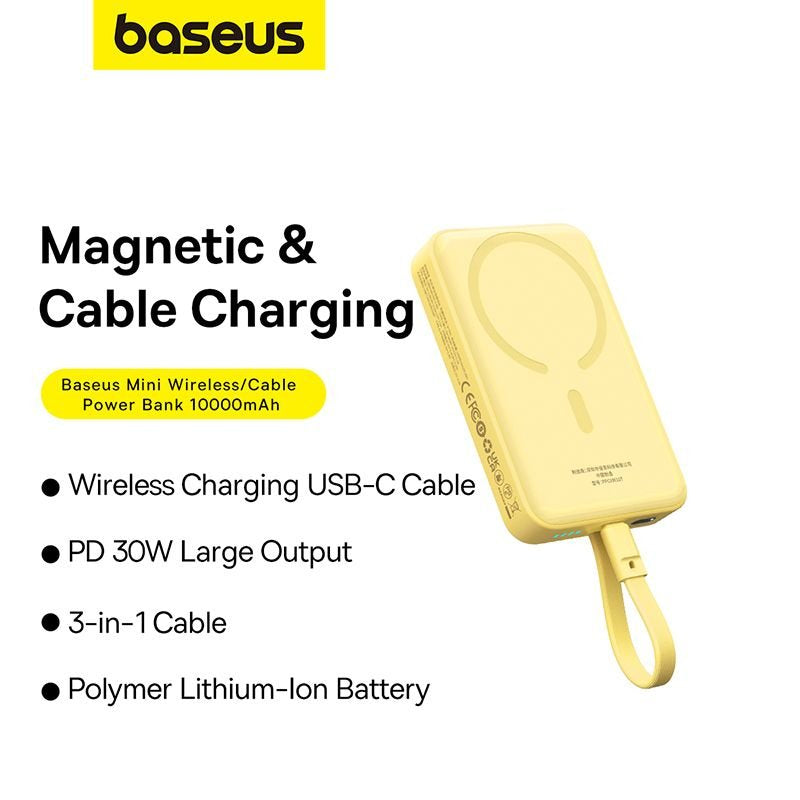EAN 6932172642808 - Baseus MAGSAFE MINI TYPE-C WIRELESS POWERBANK 10.000 MAH 30W-SARI batería externa Polímero de litio 10000 imagen 5
