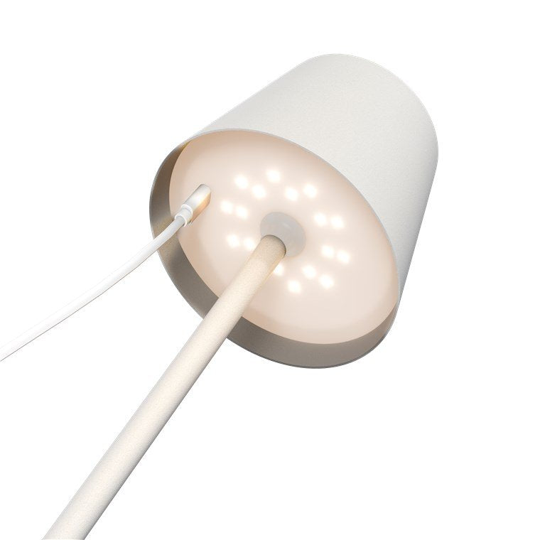 Lámpara De Mesa Led Inalámbrica, Tamaño M, 37 Cm, Blanca 
Con Control Táctil, 170 Lm, Luz Blanca Cálida (3000 K) Regulable