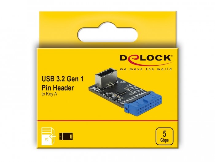 Delock Usb 5 Gbps Adapter Typ-E Key A Pfostenbuchse Zu Intern Key A Buchse