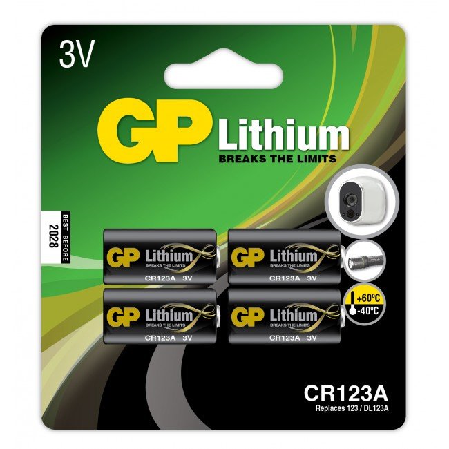Gp Batteries Lithium Cr 123a Batería De Un Solo Uso Cr123a Lithium-Manganese Dioxide (Limno2)