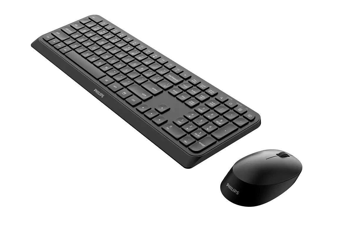 Teclado Inglés + Ratón Philips 3000 Series Spt6307b/31 Incluido Rf Inalámbrico Qwerty Negro