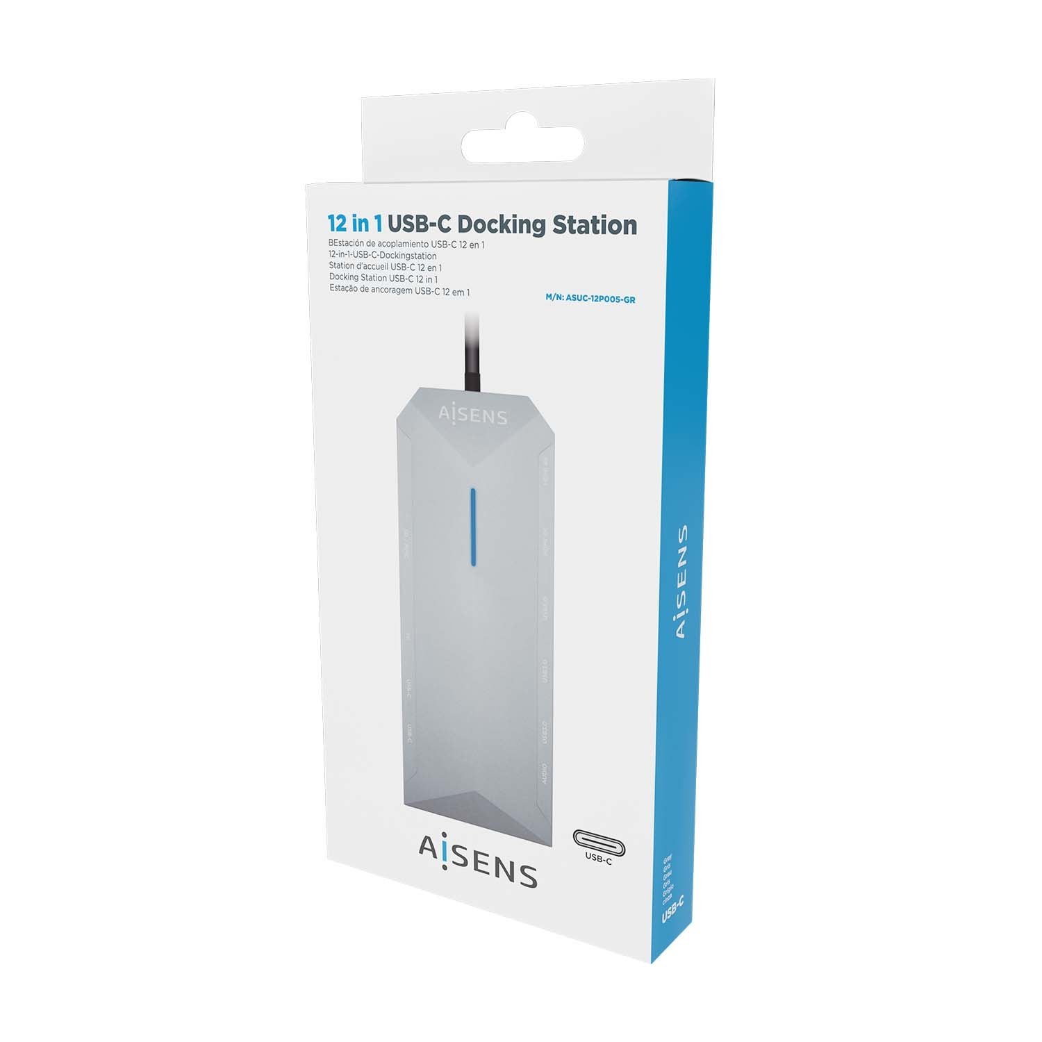 EAN 8436574709209 - AISENS ASUC-12P005-GR base para portátil y replicador de puertos Alámbrico USB 3.2 Gen 1 (3.1 Gen 1) Type imagen 6