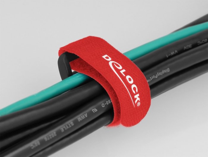 Delock 19526 Presilla Bridas Adherentes Para Cables Rojo 5 Pieza(S)