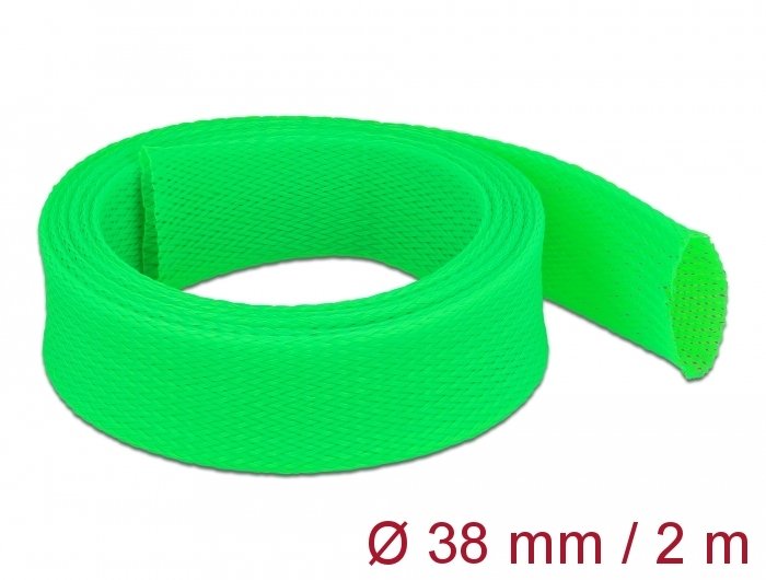 Delock 20754 Funda Trenzada Estirable 2 M X 38 Mm, Color Verde