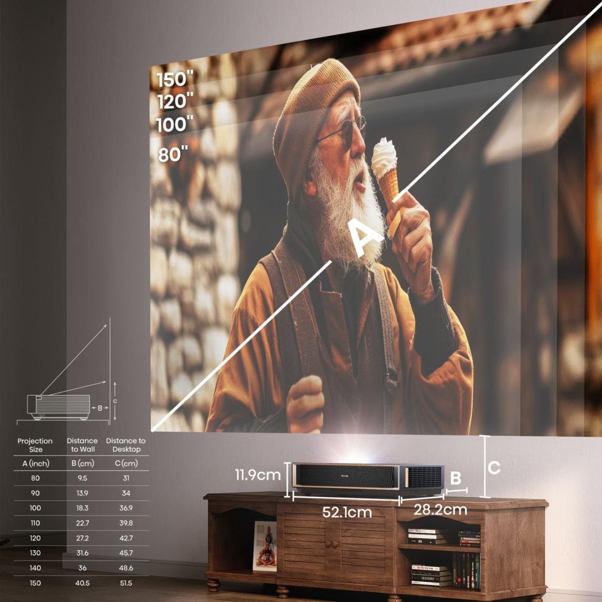Proyector Pt1 Hisense Largo Lan Hdmi Headphone