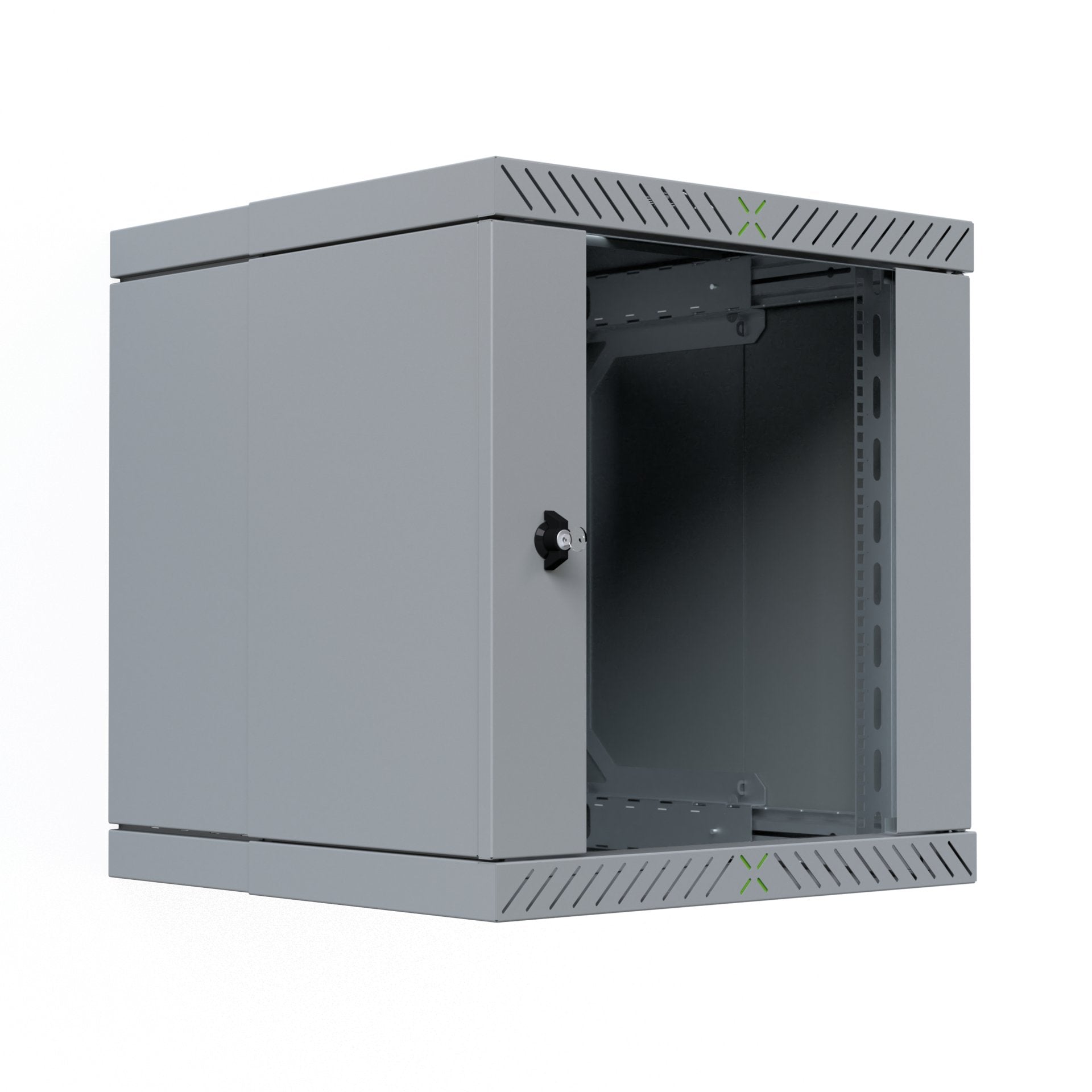 19" Wandgehäuse X-Rack Mit Glastür 400-600mm 12he Grau