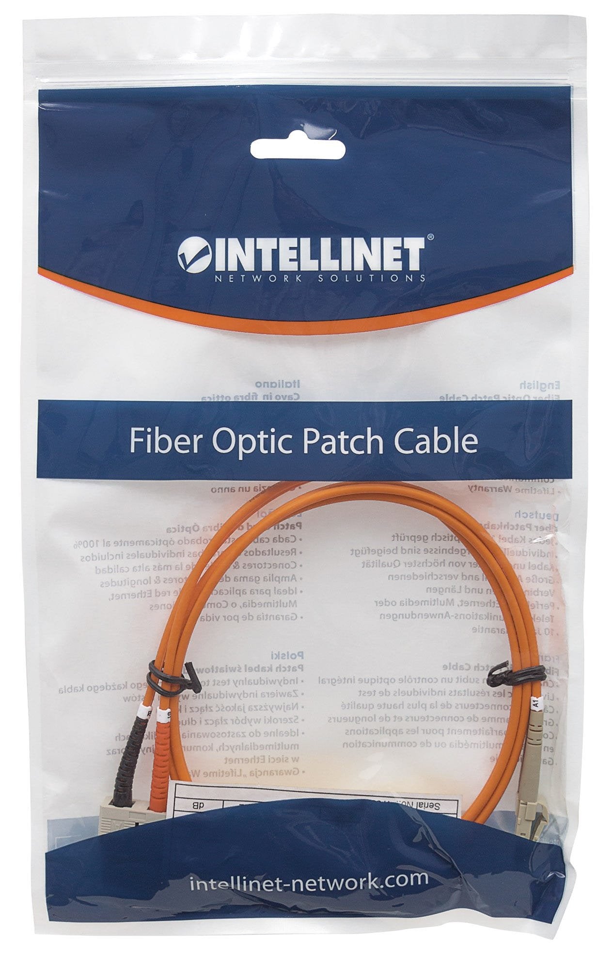 Intellinet 470377 Cable De Fibra Optica 2 M Lc Sc Om2 Naranja