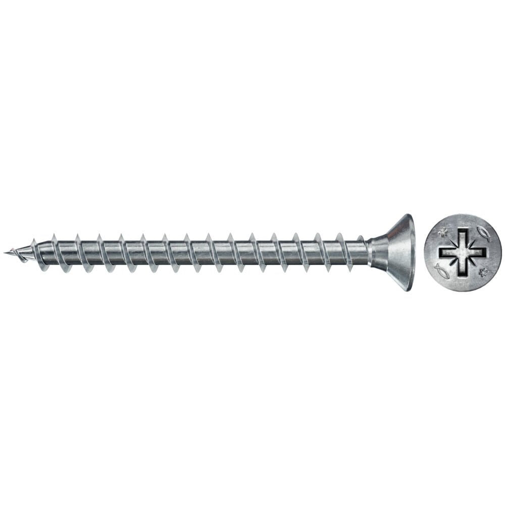 Tornillo Para Aglomerado Fischer Power-Fast Ii 3,0x25 Cabeza Avellanada Pz 100 Piezas, Rosca Completa, Galvanizado 670032