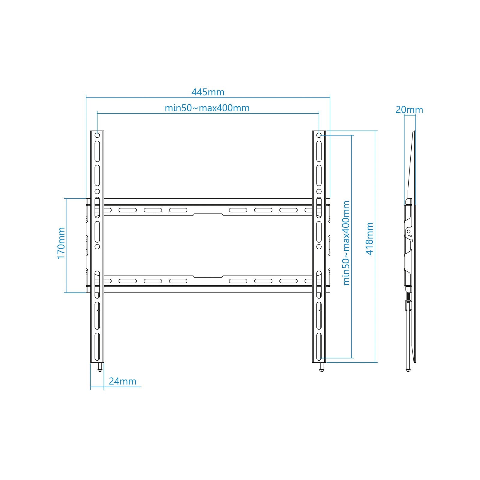 Tooq Soporte Fijo De Pared Para Tv De 32"-70" - Peso Max 45kg - Vesa 400x400mm