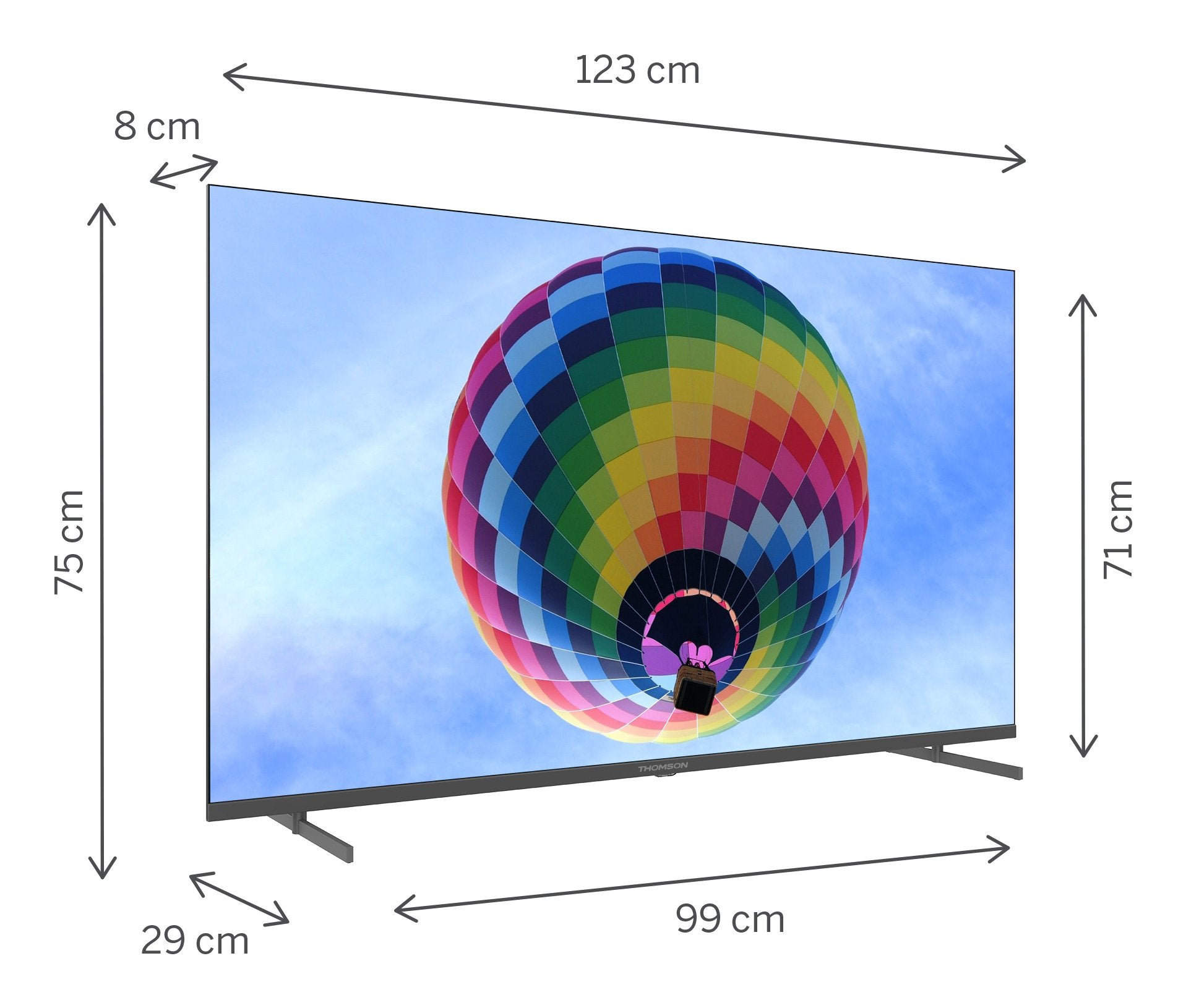 Thom - Thomson Google Tv 55" Qled Side Feet