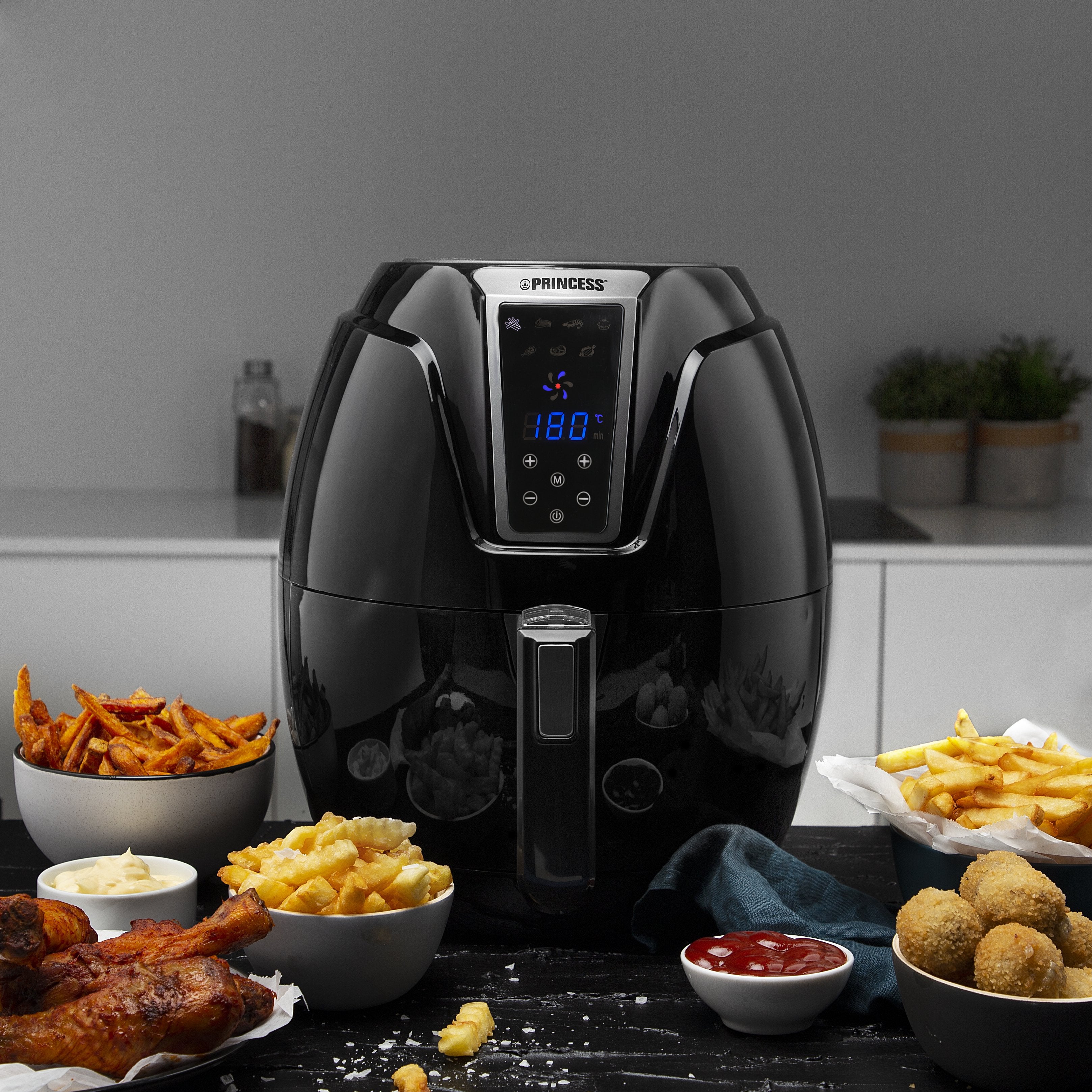 EAN 8713016048257 - Princess 182021 Sencillo 3,2 L Independiente 1400 W Freidora de aire caliente Negro imagen 22
