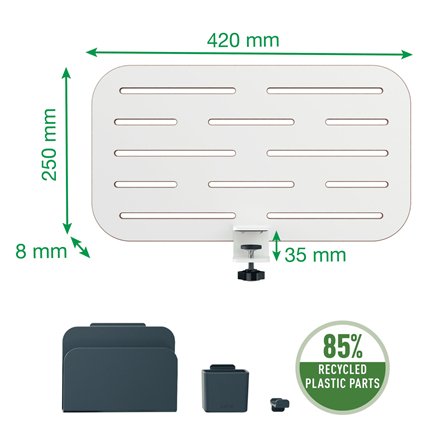 Leitz Schreibtisch-Organizer 42x25cm Pegboard Klein Ergo Blanco