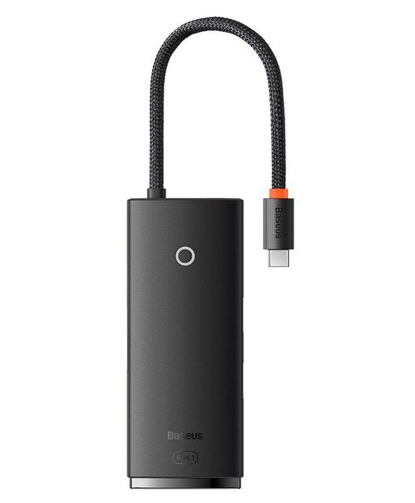 Baseus Lite Series 6-Port Type-C Hub Docking Station 2 Usb 3.0, 1 Hdmi, 1 Microsd/Sd Black Wkqx050101