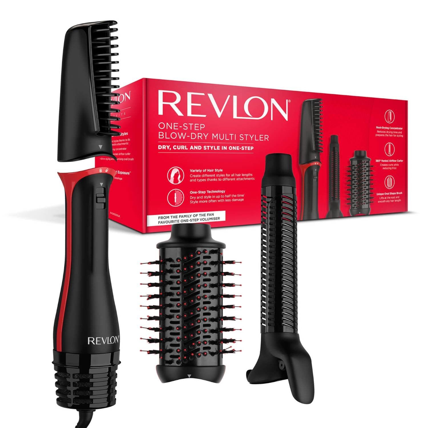 EAN 761318553335 - Revlon RVDR5333E Utensilio de peinado Herramienta de peinado con múltiples accesorios Caliente Negro, Rojo imagen 2