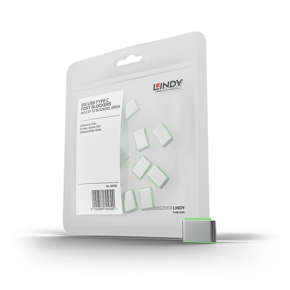 Lindy 40438 Bloqueador De Puerto Usb Tipo C Verde 10 Pieza(S)