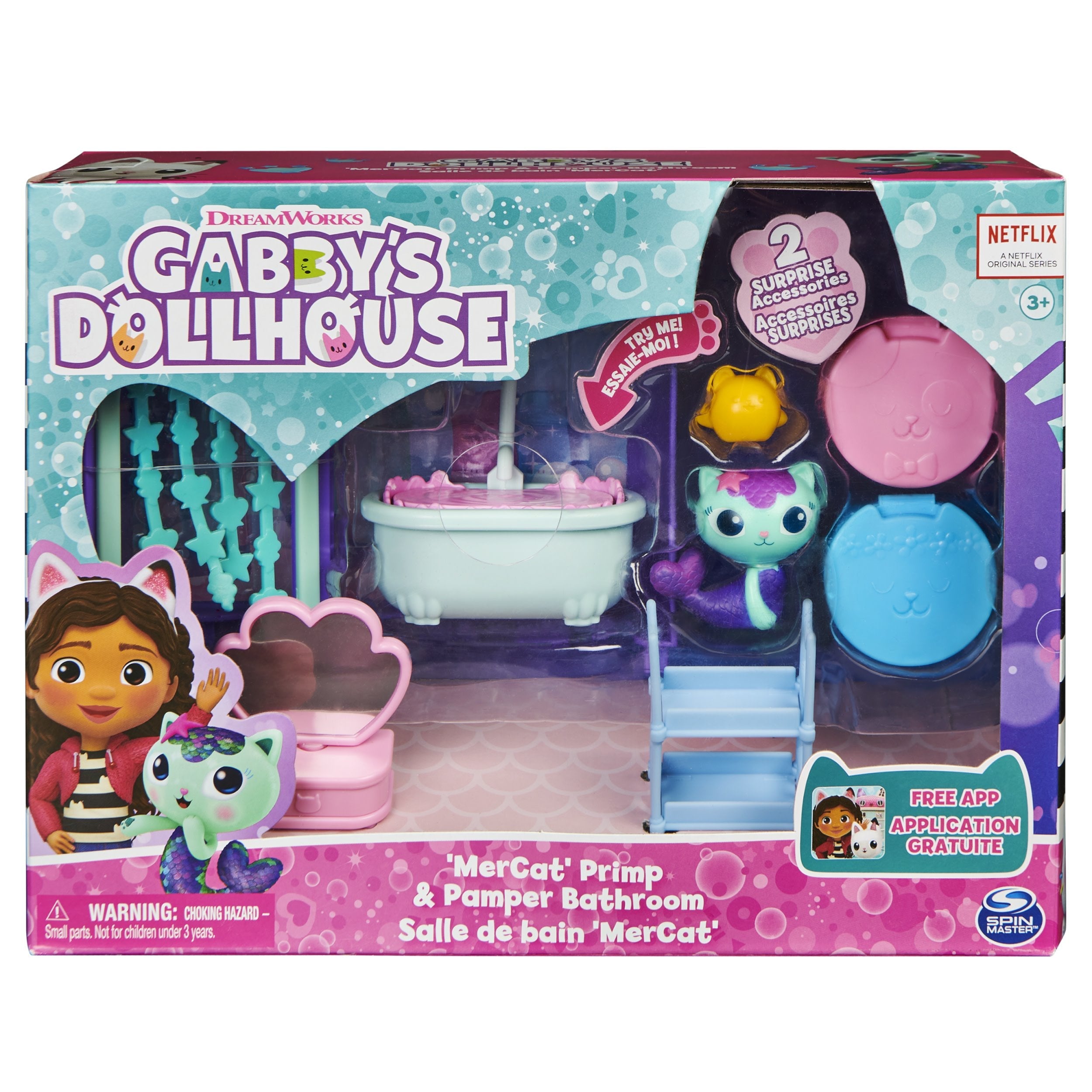 Spin Master Gabby'S Dollhouse Deluxe Room Baño Con Figura De Mono 6062036