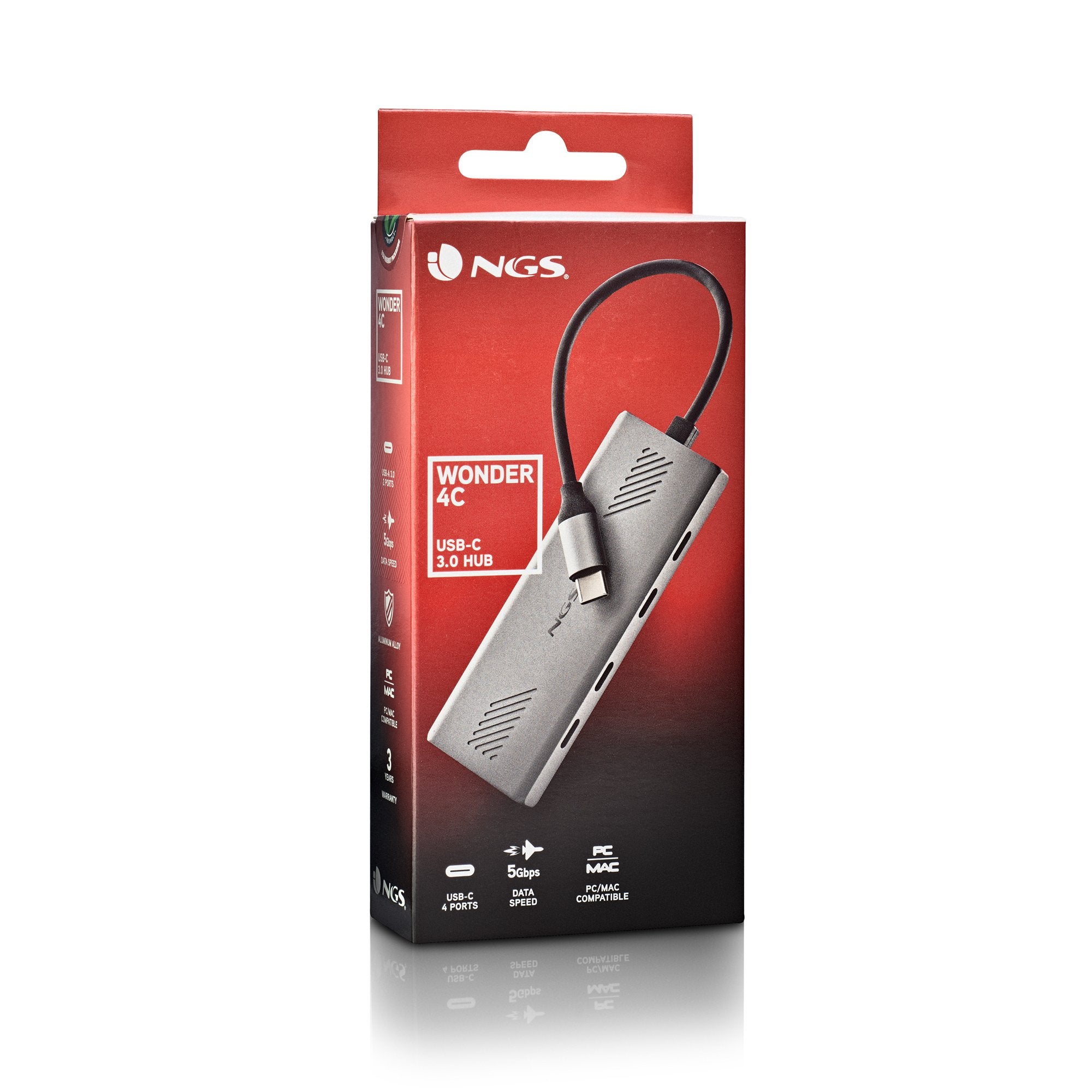 Hub Usb Tipo-C Ngs Wonder4-C 4xusb Tipo-C