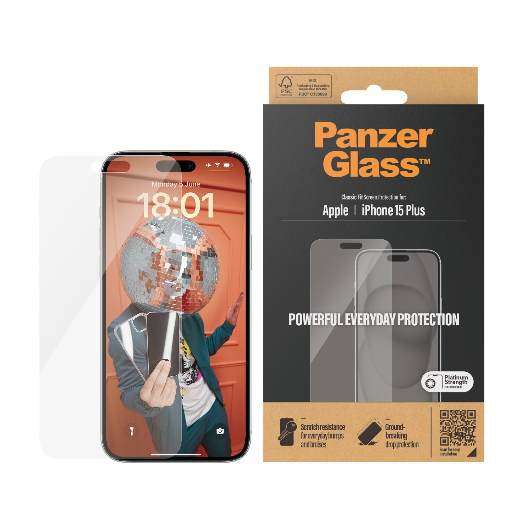 EAN 5711724028076 - PanzerGlass ® Screen Protector iPhone 15 Plus | Classic Fit Protector de pantalla Apple 1 pieza(s) imagen 2