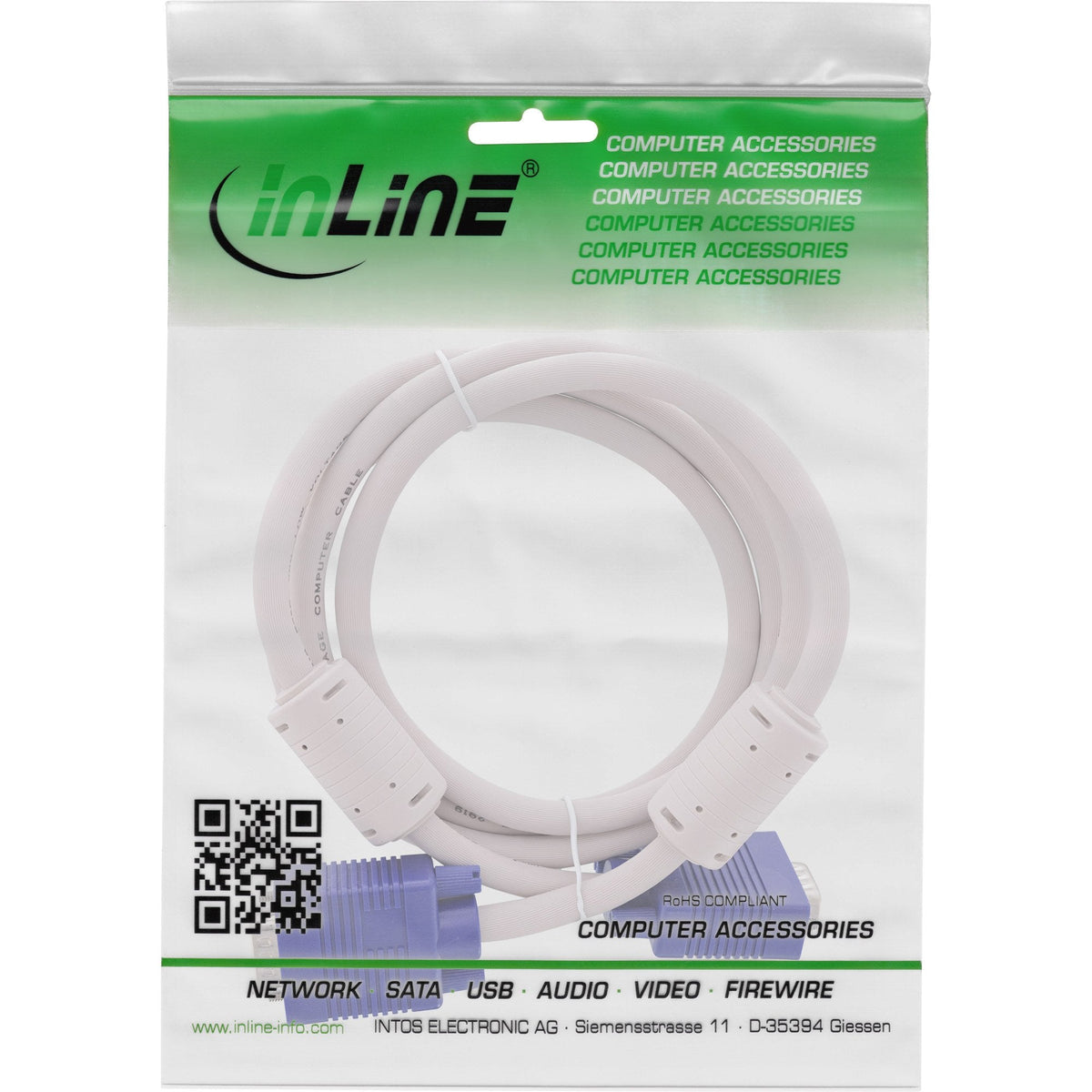 Cable Inline S-Vga 15 Hd Gris Macho A Macho 3m
