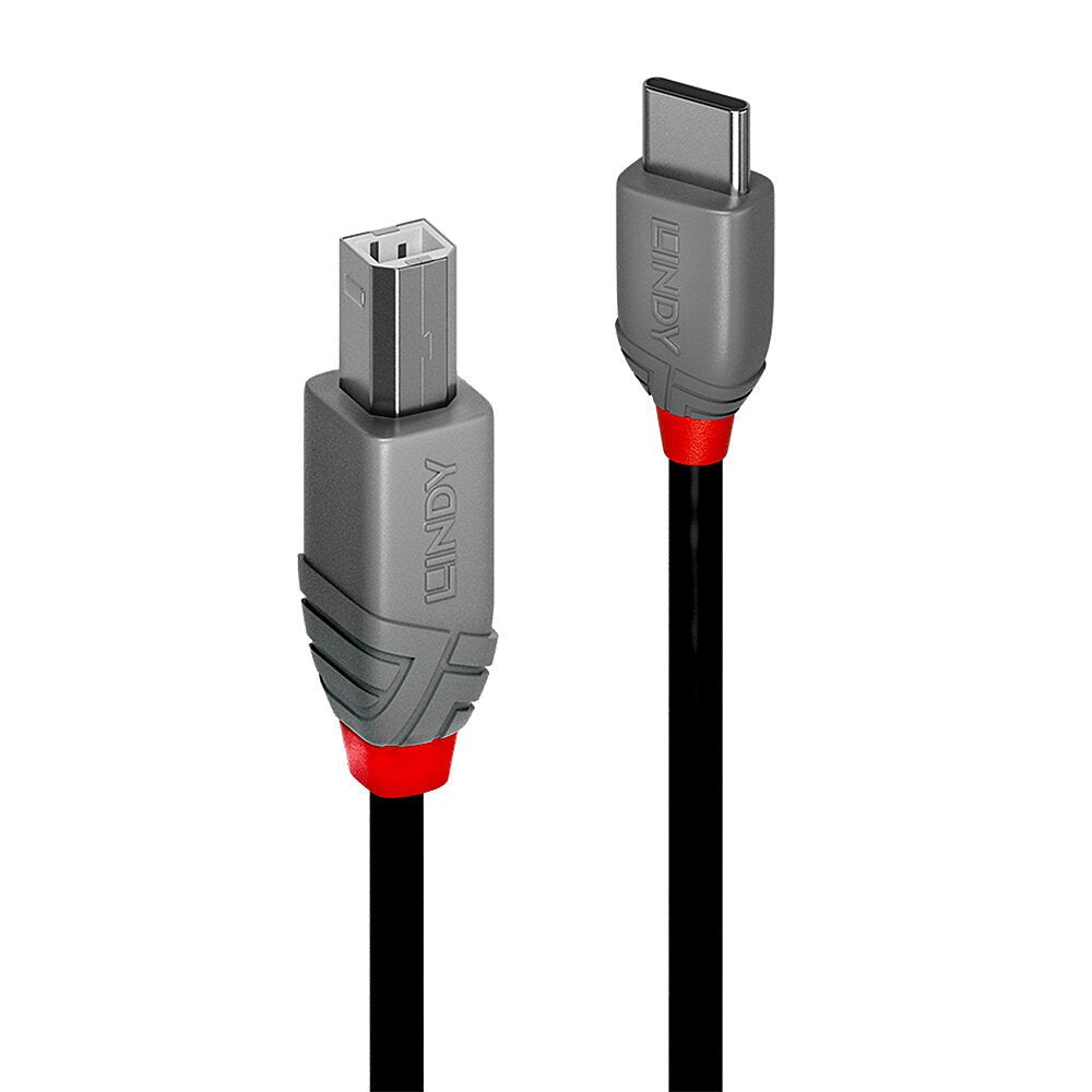 Cable Lindy 0.5m Usb 2.0 Typ C An B  Anthra Line