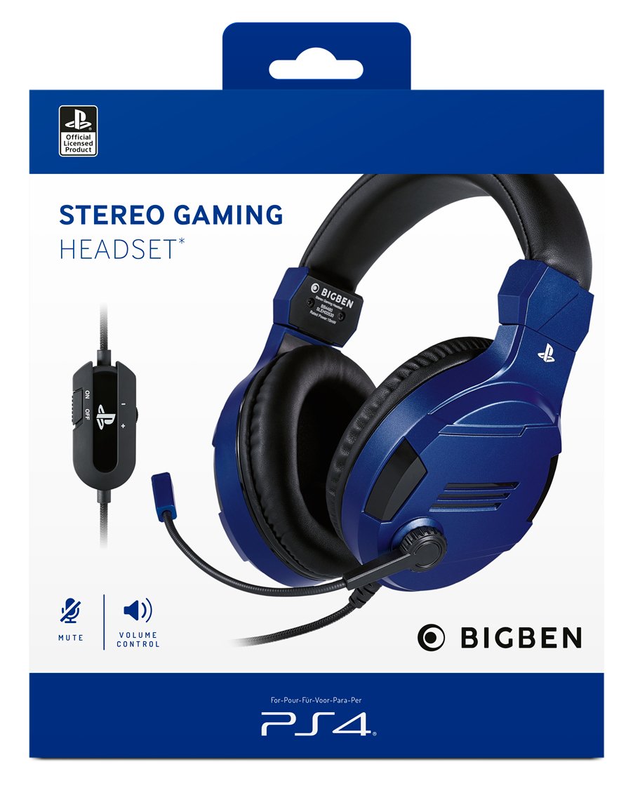 Auriculares Nacon Ps4ofheadsetv3blue  Bigben Con Micrófono Azul