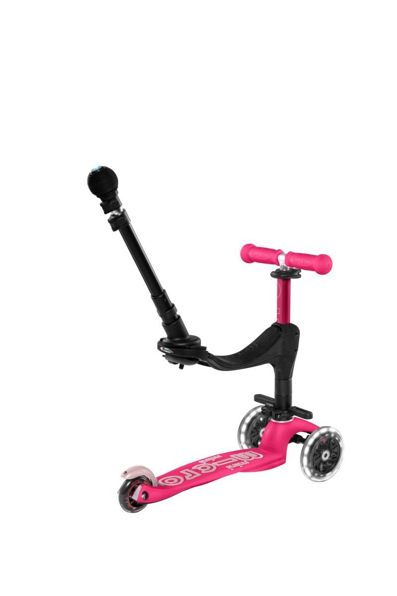 Patinete Micro Mini 3 En 1 Deluxe Plus Led Rosa