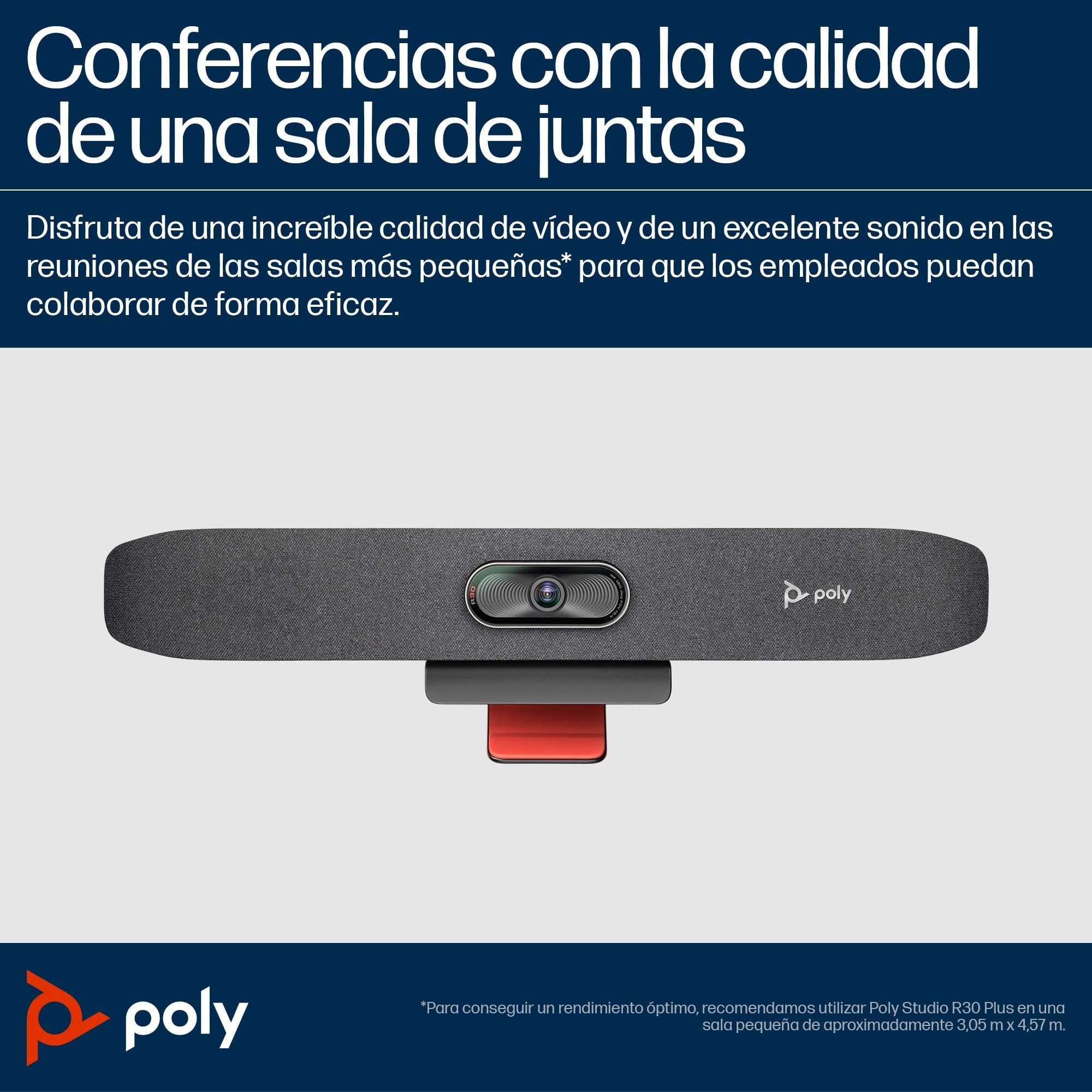 Poly Studio R30 Usb Video Bar Gris 3840 X 2160 Pixeles