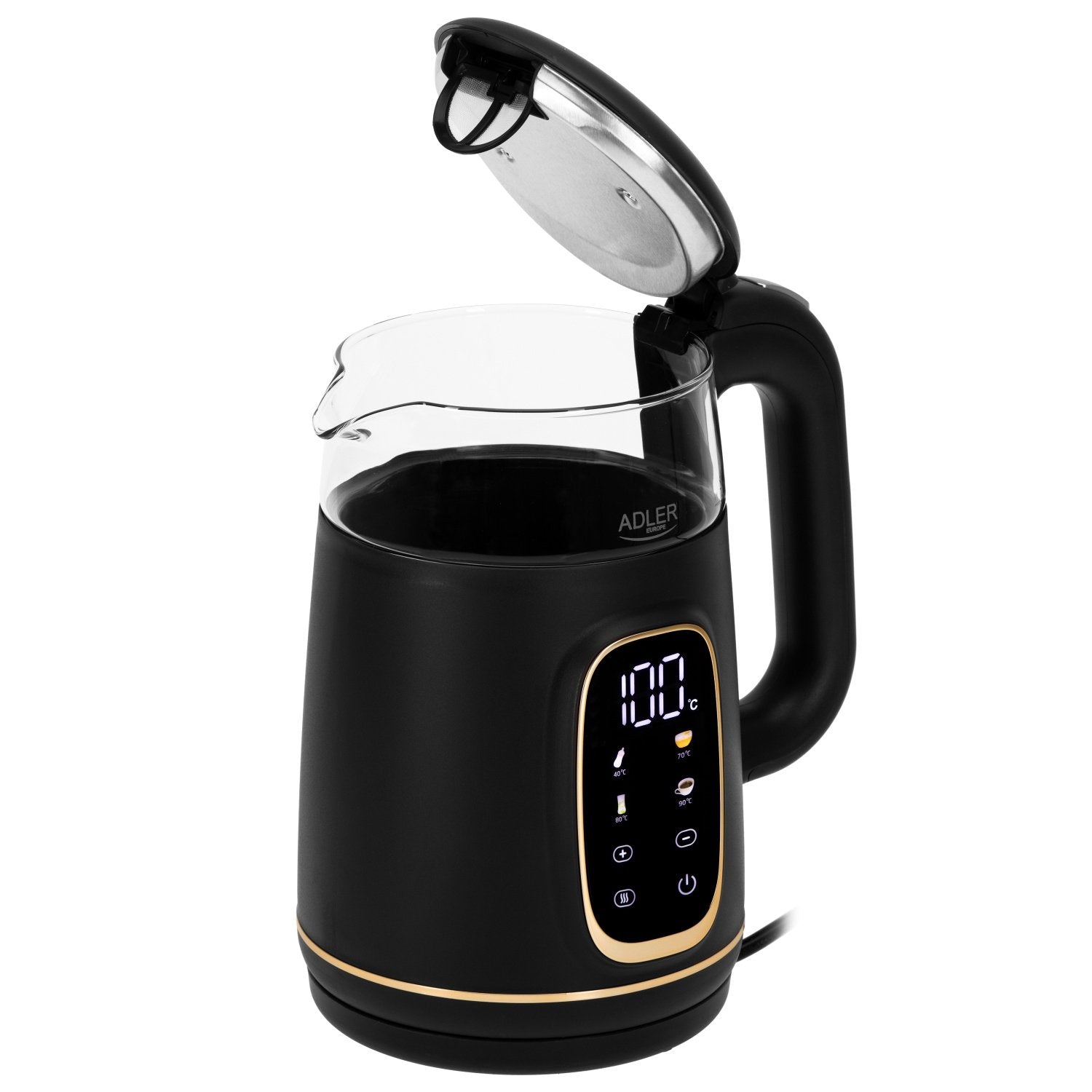 EAN 5905575907806 - Adler D 1305 BG tetera eléctrica 1,7 L 2200 W Negro, Transparente, Oro imagen 3