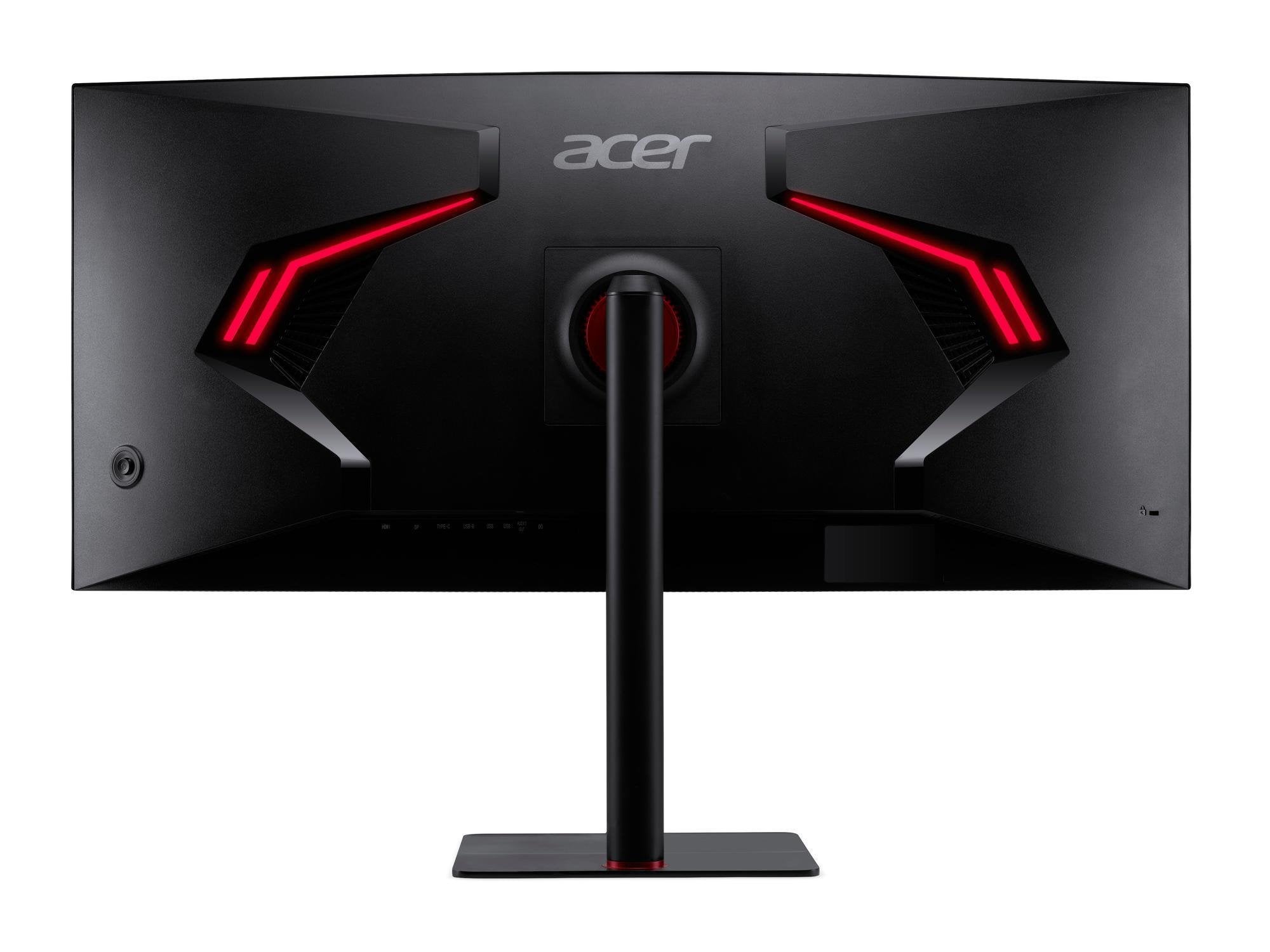 Monitor Acer Nitro Xv345curv3 Gaming  (34 Pulgadas), Negro, Qhd, Va, Usb-C, Conmutador Kvm, Curvo, Panel De 180 Hz)