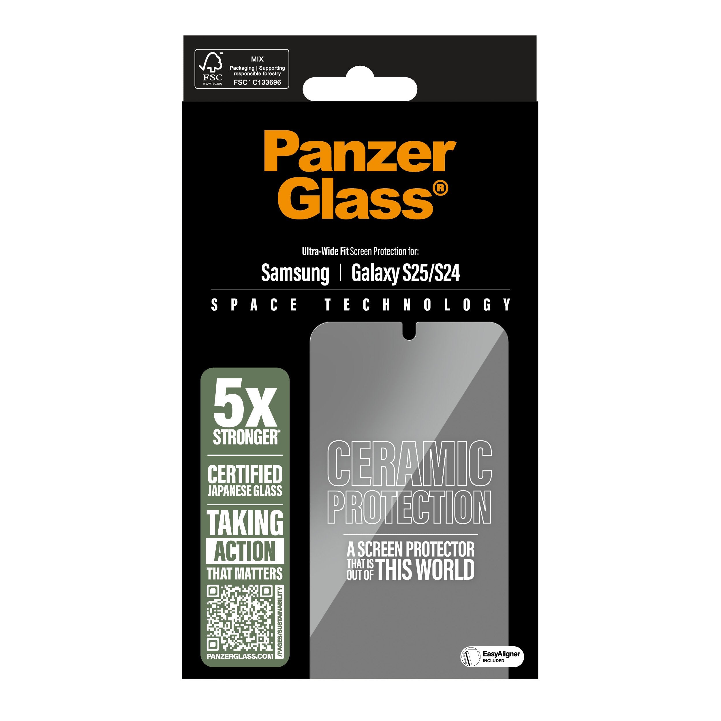 EAN 5715685017445 - PanzerGlass ® Ceramic Screen Protector Samsung Galaxy S25 | S24 | Ultra-Wide Fit w. EasyAligner Protector imagen 3