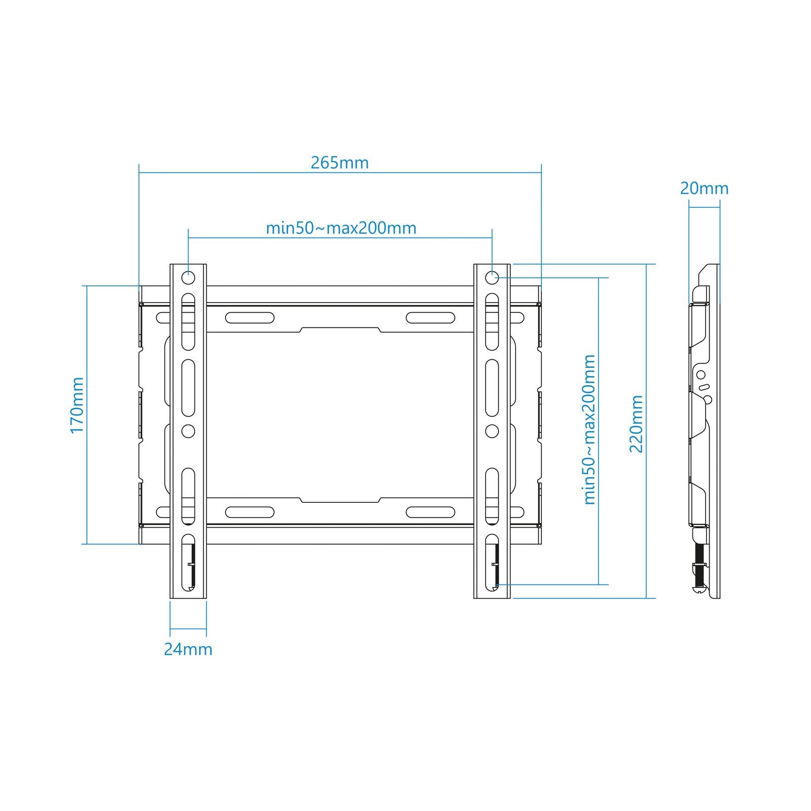 Tooq Soporte Fijo De Pared Para Tv De 23"-43" - Peso Max 45kg - Vesa 200x200mm
