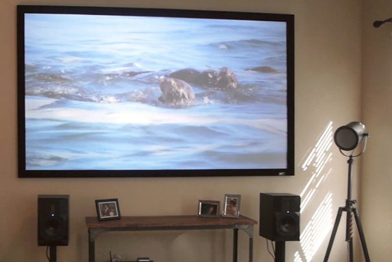 Elitescreens Sable Frame Economy Cinegrey 3d, Pantalla Con Marco De 110", 16:9, Cinegrey 3d Er110dhd3