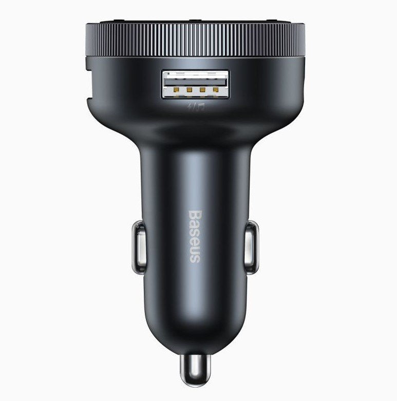 Baseus Car Charger Bluetooth Fm Transmitter Enjoy Car With Led Display Wireless U+U+3,5mm Audio+Tf Mp3 Charger Bt 5.0, 3.4a Black (Cclh-01)