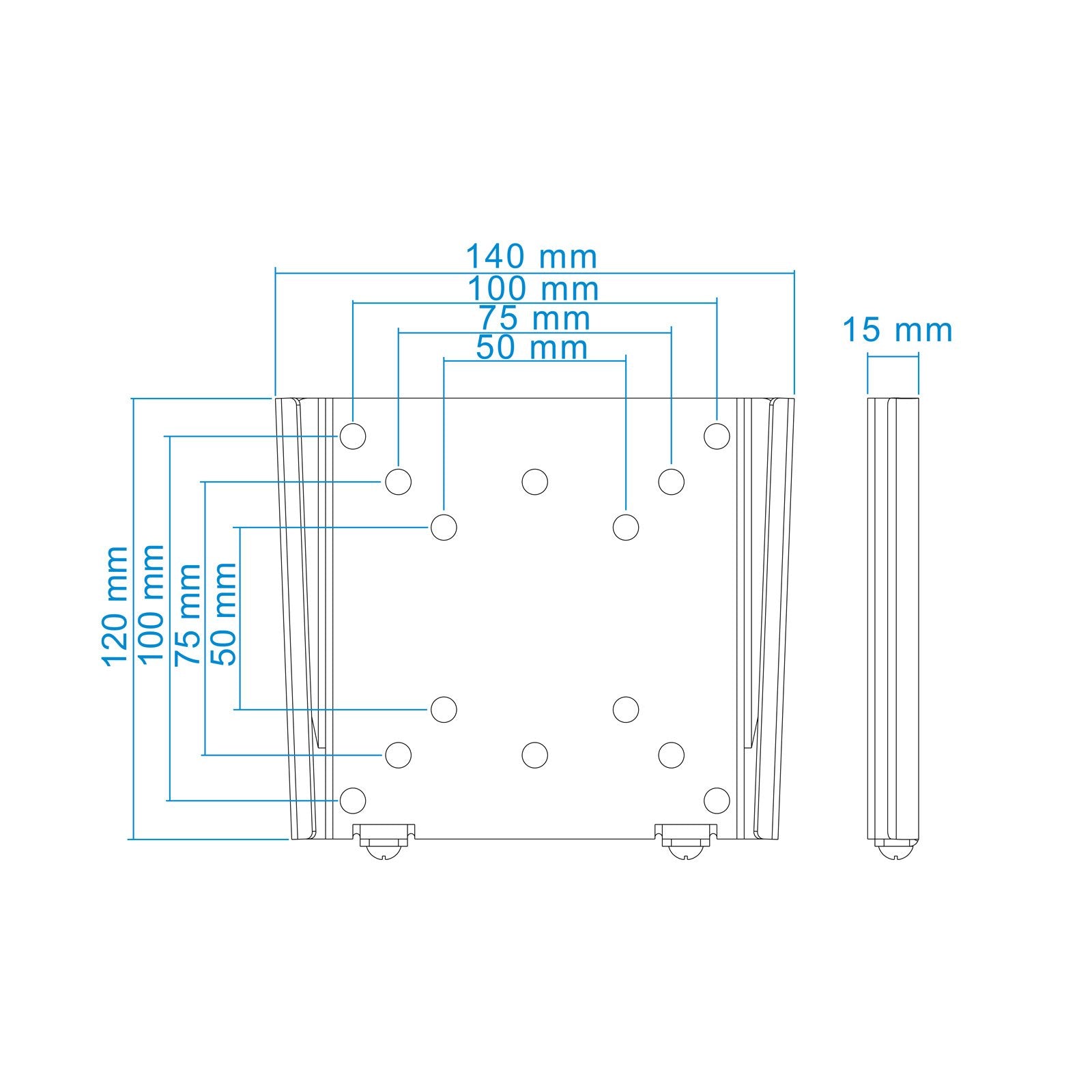 Tooq Soporte Fijo De Pared Para Monitor De 13"-27" - Peso Max 30kg - Vesa 100x100mm - Negro