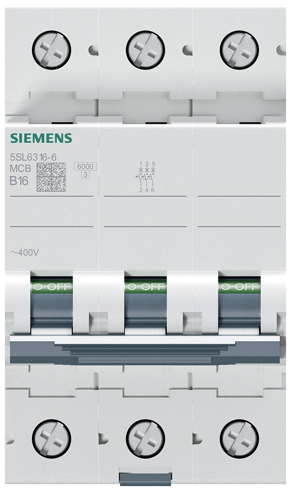Siemens Automat B 16a 5sl63166 400v 6ka 3p