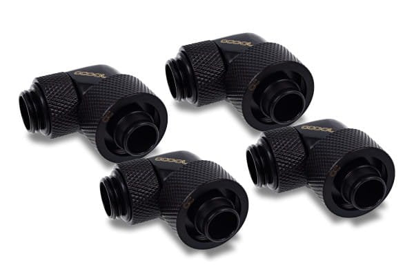 Pins De Formación De Hielo Alfacol 16/10 Mm 90 ° G1/4 Rotativos, Conexión Negra, Para Mangueras Suaves (Pvc, Silicona, Neopreno) 17613