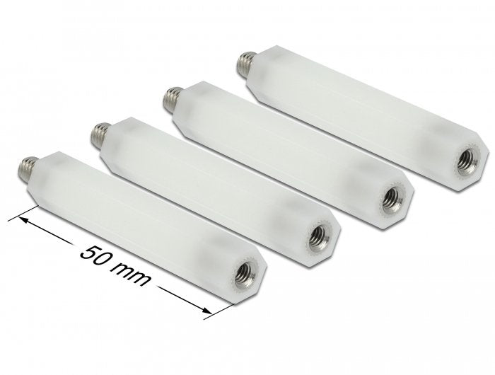 Delock 60241 Separador M5 X M4, Hexagonal, Interior / Exterior, 50 Mm Natural 4 Piezas