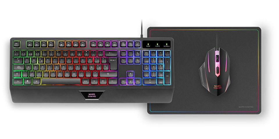 EAN 8435693105770 - Mars Gaming MCP124 teclado Ratón incluido Juego USB QWERTY imagen 2